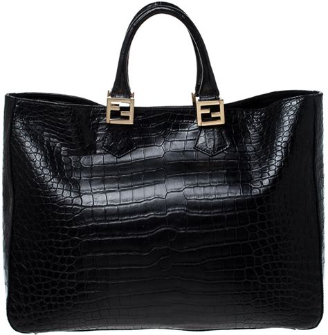 fendi crocodile twins tote|Fendi Twins Tote .